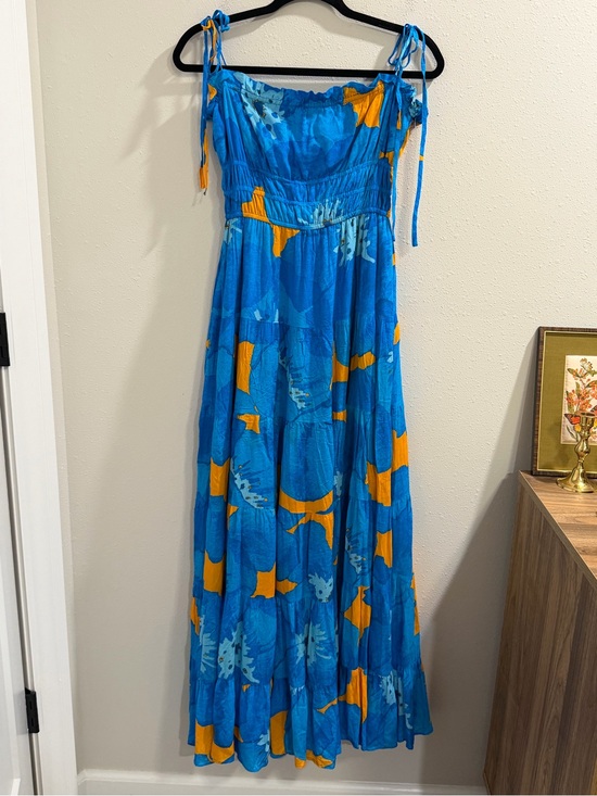 Hutch Dresses & Skirts - Hutch Anthropologie Size Medium Blue Floral Flynn Maxi Dress Resort Vacation